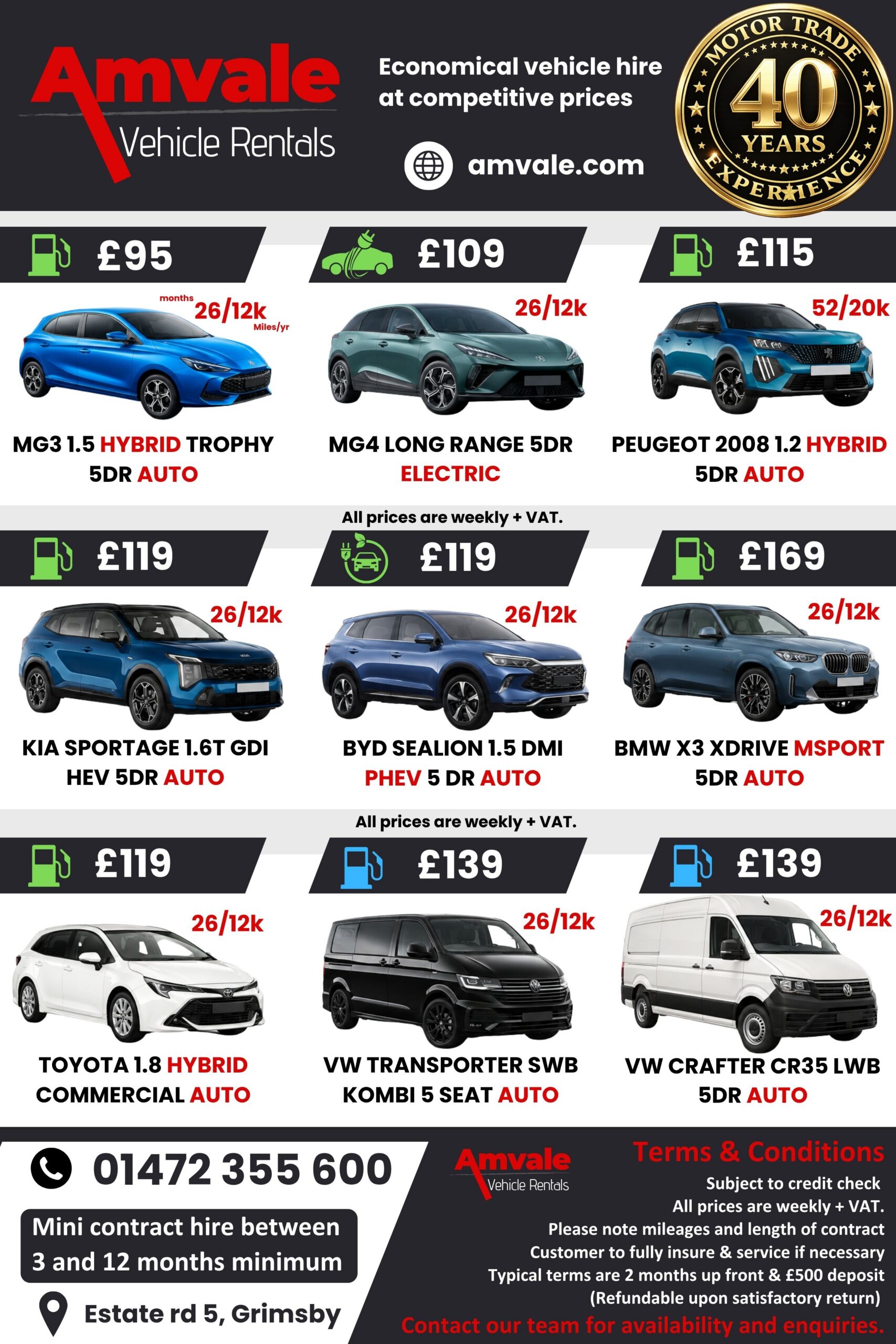 low cost contract vehicle hire